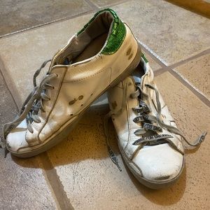 Golden goose superstar leather glitter low top sneakers size 7.5